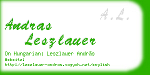 andras leszlauer business card