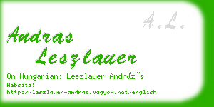 andras leszlauer business card